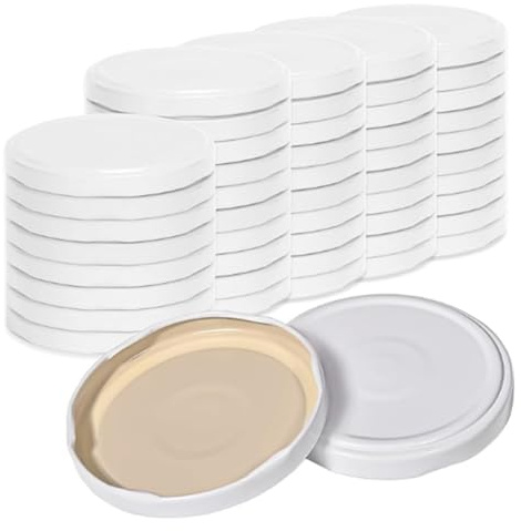 Ayfunkey For Preserving Jars-Twist Off Lid, 50 X Screw Lids to 82-Replacement Lids, for Jam, for Preserving& Supply