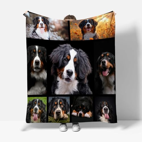 Berner Sennenhund Flauschig Kuscheldecke 130x150cm Hund Tier 3D Druck Fleece Flanell Wohndecke Warme Weiche Leichte Plüsch Sofadecke für Couch Bett büro Winter Blanket R15