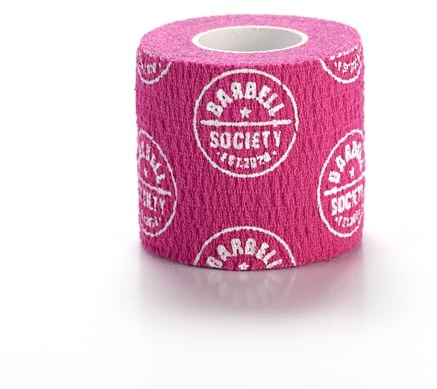 Barbell Society Hook Grip Tape für Gewichtheben (3er Set/Pink/ 5cm breit) - Weightlifting Tape für Krafttraining, Powerlifting, Baumwolle Thumb Tape, Functional Fitness (Pink)