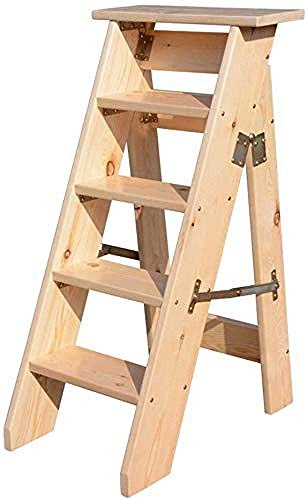 LWJSOCP Scale e sgabelli, scaletta in Legno massello, scaletta Pieghevole, scaffale per Fiori in Legno per Interni per Adulti (B Come Mostrato)