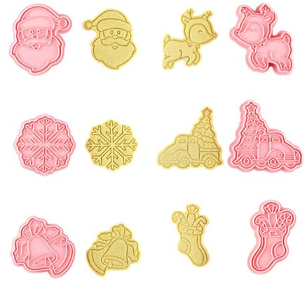 Zambuph 6 x Weihnachts Keksformen, Prägestempel, DIY Handwerk, handgefertigt, druckbare Backformen, Küchengeschäft, Babyparty Zubehör