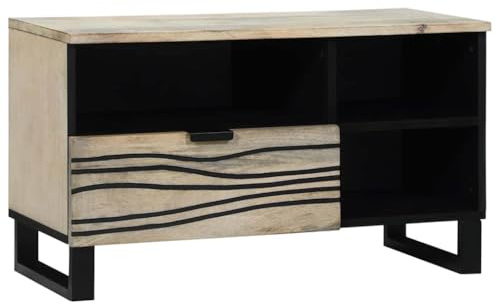 Mimdixy Fernsehtisch, TV Kommode, Fernseher Table, Lowboard Wohnzimmer, Medienlagerungsschränke & Regale Weiß 80 x 33 x 46 cm Für Schlafzimmer, Flur, Platzsparender