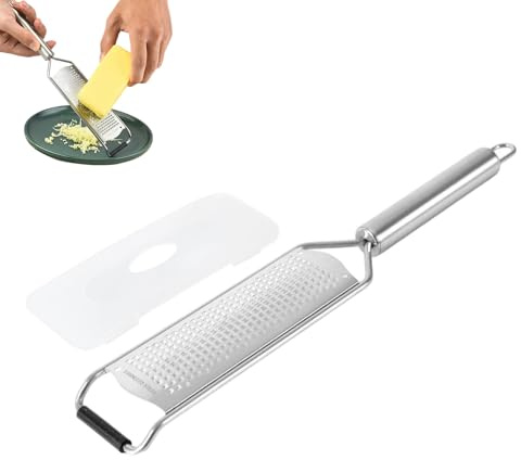 Professional Lemon Zester,Stainless Parmesan Cheese Grater for Kitchen,Microplane Ginger Grater Tool,Handheld Garlic Grater Compact,Suitable for Citrus,Orange,Nutmeg and Chocolate