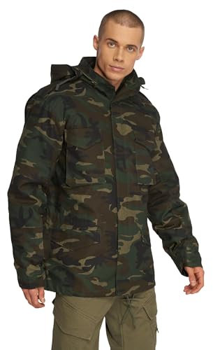 Brandit M65 Feldjacke NEU 2in1 Army Winterjacke + Futter US Parka Outdoor Jacke, Größe:4XL, Farbe:Woodland