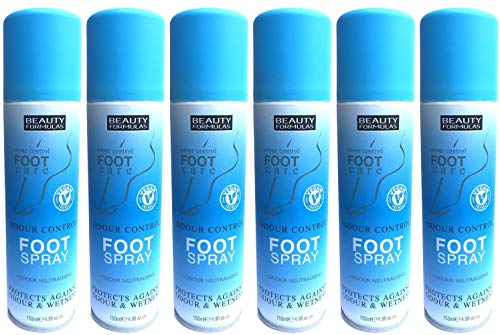 x6 Beauty Formulas Feet Care Odour Control Foot Spray 150ml