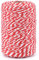 jijAcraft Spago Rosso e Bianco 200M Cordoncino in Cotone Corda di Natale per Confezioni Regalo, Artigianato, Decorazione
