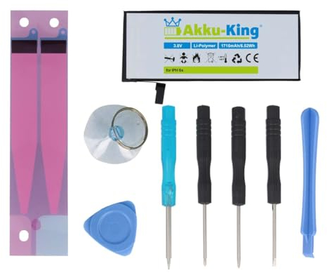 Akku-King Akku kompatibel mit iPhone 6S - Li-Polymer 1715mAh - mit Öffnungswerkzeug/Klebestreifen