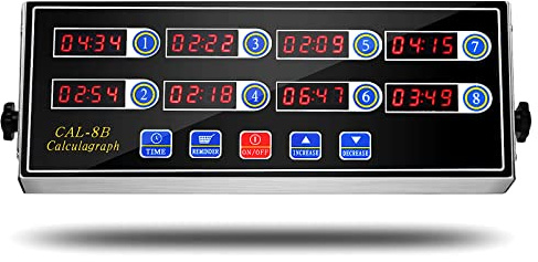BIZOEPRO 8 Channel Digital Kitchen Timer Cooking Timer Reminder Commercial Burger Bakery Restaurant Clock Loud Alarm Stainless Steel LED Display Calculagraph Timer