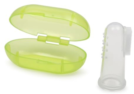 Silikon Zahnbürste mit einer Aufbewahrungsbox für Babys, eine Fingerzahnbürste