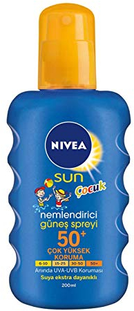 NIVEA SUN SPF50+ Hohes Sonnenschutz-Körperspray für Kinder 200 ml,extra wasserfest,Vitamin E&C