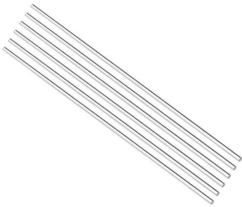 sourcing map 2mmx200mm Rond Forme Solide Acrylique Barre PMMA Barre Extrudée Clair 6Pcs