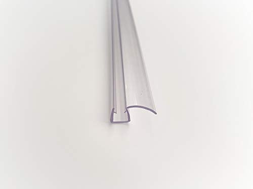KRISTHAL Duschtürdichtung waagrecht mit gebogenen Dächlein als Abtropfleiste, 200 cm Länge, für 6 mm Glas, Art.Nr. 009D.6