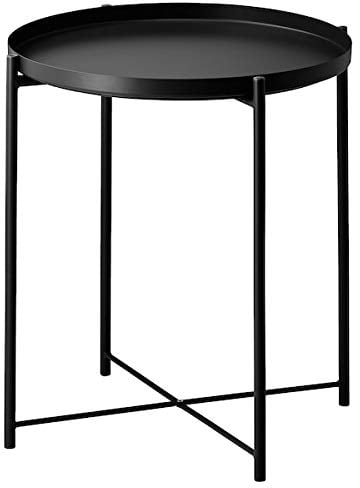 Discount Seller GLADOM Tabletttisch, schwarz, 45 x 53 cm, strapazierfähig und pflegeleicht, Beistelltische, Tische & Schreibtische, Möbel, umweltfreundlich