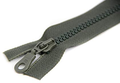 NTS Nähtechnik 1 Reißverschluss aus Kunststoff, 5mm Krampe, teilbar (olivgrün, 70 cm)