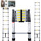 Iropro 3.2M/10.5Ft Extendable Aluminum Ladders, Folding Telescopic Extension Tall Loft Ladder, Portable 11 Steps Loft Ladders, Extension Ladder EN131 DIY Multi Purpose 330lbs/150kg