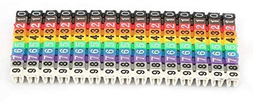 Clip-on String Marking Tube Wire Digital Number Wire Colorful Cable Marker Label Tube Set(150PCS KCM-1.5mm²)