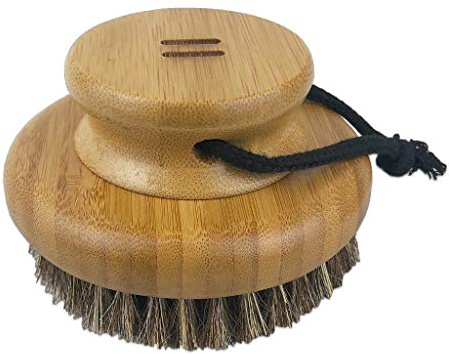 SudoreWell® Cepillo corporal de madera de bambú con pelo natural.