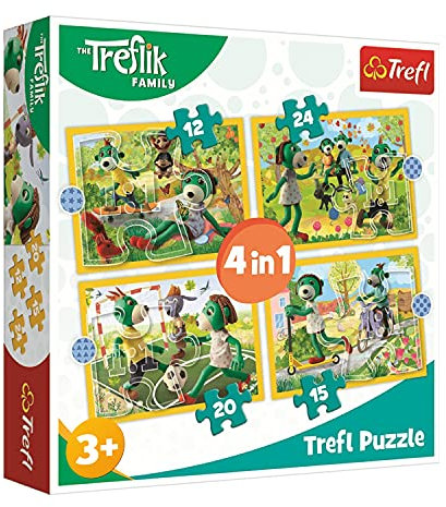 Trefl, Puzzle, Zusammen Spielen, Familie Treflik, von 12 bis 24 Teilen, 4 Sets, für Kinder ab 3 Jahren