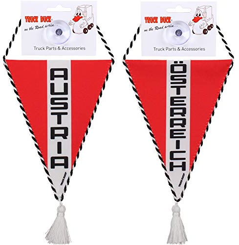 TRUCK DUCK® LKW Auto Wimpel Austria Österreich mit Saugnapf Trucker Mini Schal Flagge Fahne Banner Spiegel Deko