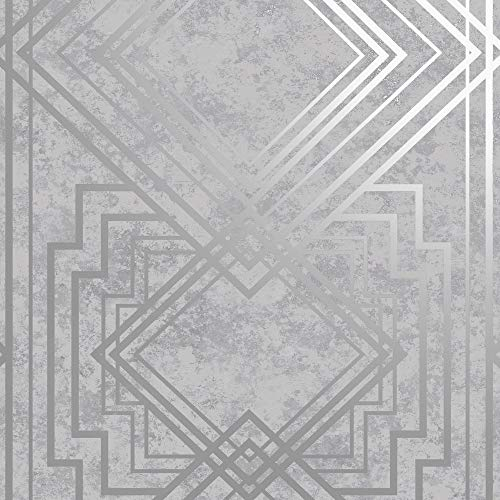 Delano Geo Tapete Grau/Silber Holden 75943 MDH