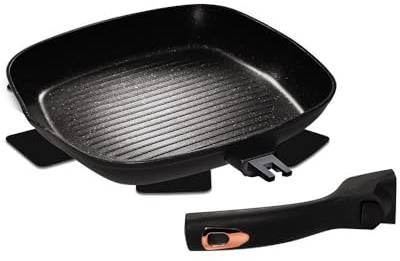 Granit Grillpfanne mit abnehmbarem Griff 28cm BERLINGER HAUS BLACK ROSE BH-1953