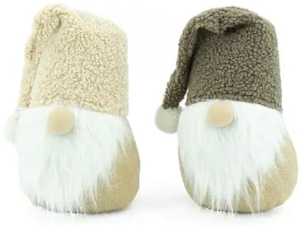 2er Set Weihnachtsmann XXL Wichtel 26cm Stoff creme grünTürstopper schwer Deko Nikolaus Wichtel nor149 Weihnachtsdeko Aufsteller Tischdeko