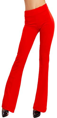 Toocool - Pantaloni Donna Campana Aderenti Zampa Elefante Elasticizzati Hot Sexy JL-2148 [XXL,Rosso]