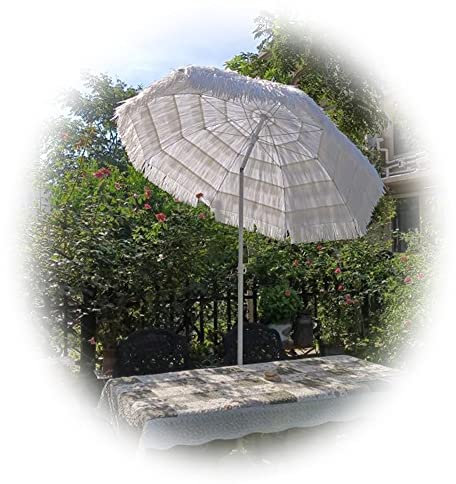 MNNM Thatch Umbrella, Tiki Umbrella With Tilt Adjustment, Beach Umbrella, Height Adjustable, Garden Parasol For Beach, Patio, Backyard, Terrace, White (Size : Inclined umbrella)