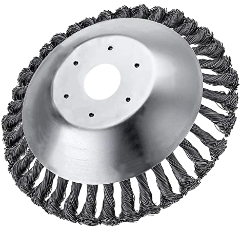 KAYBTNT Wire Brush for Grass Strimmer - Steel Weed Brush for Lawn Trimmer - Weed Brush for Garden Lawn Mower - Wire Brush Head with Bore Diameter 25.4 mm - Universal Metal Brush Cutter Attachment