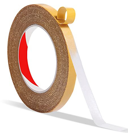 TOYMIS Double-Sided Fabric Tape Heavy Duty, 66ft x 0.5inch Multifunctional Double Sided Carpet Tape Heavy Duty Wide Mounting Tape without Residual for Floors Carpets Mats Walls Crafts