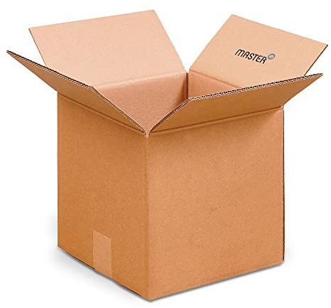 Master'in - Caisse carton double cannelure - Brune - 250 x 250 x 250 mm - Lot de 10 caisses