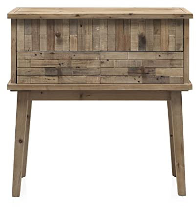 JUANIO Console en Panneaux MDF plaqué en Sapin recyclée Coloris Naturel - Longueur 85 x Hauteur 85 x Largeur 40 cm