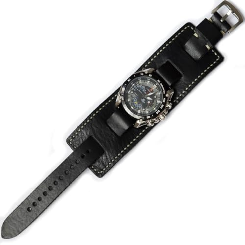 Uhrenarmband aus Leder, braun, 18 20 22 24 26 mm, handgefertigt, Nato-Armbanduhr, 18 mm
