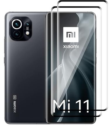 Ydiciv 2 Piezas Protector de pantalla para Xiaomi Mi 11 Cristal Templado, Vidrio Templado HD Transparente, Dureza 9H, Antihuellas, Sin Burbujas