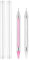 2pcs Rhinestone Picker Tool, Gem Applicator Pen Double-Ended Wax Pencil for Diamonds Wax Nail Jewel Picker Dotting Pen for Nail Design DIY (White, Pink)