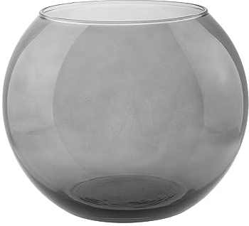 TREND FOR HOME Vase Boule en Verre Gris Ø 19 cm H: 15.5 cm - Terrarium Plante Aquarium Rond Coloré - Décoration Maison Bougeoir | Olivia