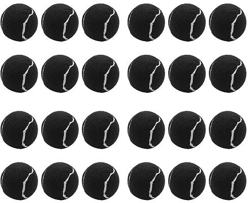 Daroplo 24 Packungen Tennis Bälle Verschleißfeste Elastische Trainings Bälle 66mm Damen Anfänger ÜBungstennis Ball,Schwarz