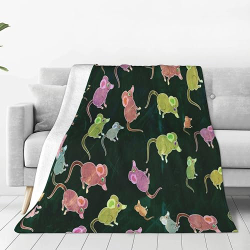 ASEELO 200 x 150 cm Decke Niedliche Maus Fleece Decke Sofa Überwurf für Bett und Couch Reisen