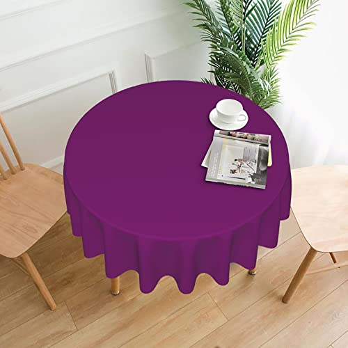 TRESILA Runde Tischdecke, Esstisch, abwischbar, Polyester-Tischdecke für Weihnachten, Party, Halloween, Geburtstag, Hochzeit, 150 cm – Wei Lila