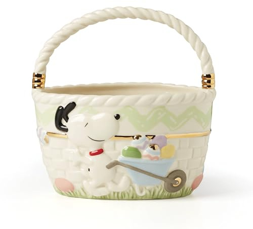 Lenox Peanuts Snoopy and Woodstock Easter Candy Bowl