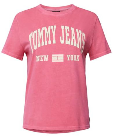 Tommy Hilfiger T-Shirt Rose Femme Washed Varsi Rose XS