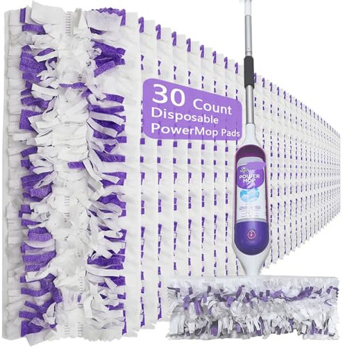 Disposable Mop Pads for Swiffer PowerMop Multi-Surface Mopping Pad Refills | Safe on All Finished Floors | Compatible with Swiffer PowerMop (30 Count)