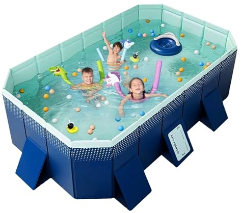 sxvbdway Piscine pliable non gonflable en plastique rigide pour adultes, chiens, enfants, piscine extérieure pour chiens (294,6 x 165,1 x 55,9 cm)