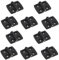 Lot de 10 charnières à choc en plastique noir pour la maison Charnières légères pour petits tiroirs Boîte à bijoux