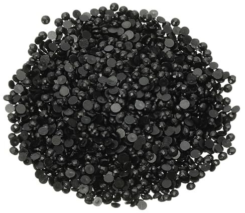 PATIKIL 6000 Stück Diamond Painting Steine, Diamant Malerei Perlen, Diamanten Deko Strasssteine für Nägel Edelsteine Kunsthandwerk Ornamente Textilien DIY, Schwarz