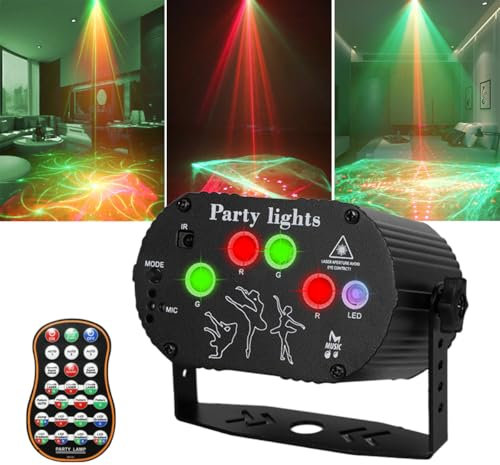 Luci Discoteca, Luci DJ, Strobo Discoteca Luce del partito con DMX Controller, Luci da Festa ad Attivazione Vocale con Cavo da 2M, Mini Illuminazione Della fase a LED per Karaoke, Festival, Compleanno