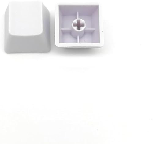 100 Pieces OEM Profile Blank Keycaps PBT Rainbow Mixed Colors 1U R4 Keycap for MX Switch Mechanical Keyboard (White, 100 Pieces)