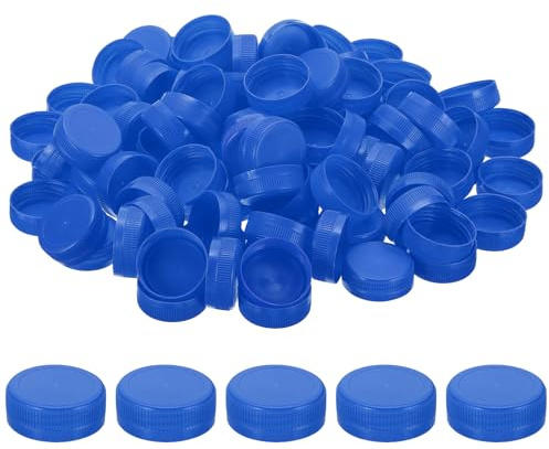 PATIKIL 38mm/1.5 Inner Plastic Bottle Cap, 200Pcs Replacement Screw Bottle Cap Storage Jug Lids for Craft DIY Juice Water Milk, Blue