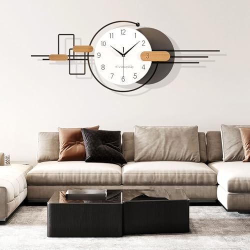 GSWBO Wanduhr Groß XXL, Minimalistisch Modern Wanduhren, Stille Wanduhr Ohne Tickgeräusche für Wohnzimmer Schlafzimmer Küche Büro Haus