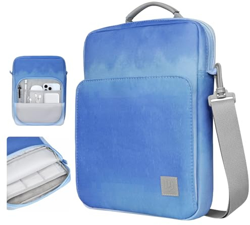Dadanism 9-11 Inch Tablet Sleeve Bag Carrying Case with Shoulder Strap for iPad (A16) 11, iPad 10th Gen 10.9 Air 5/4, i-Pad Air/Pro 11, i-Pad 9/8/7th 10.2, Galaxy Tab A9+ Plus 11, Blue Mist